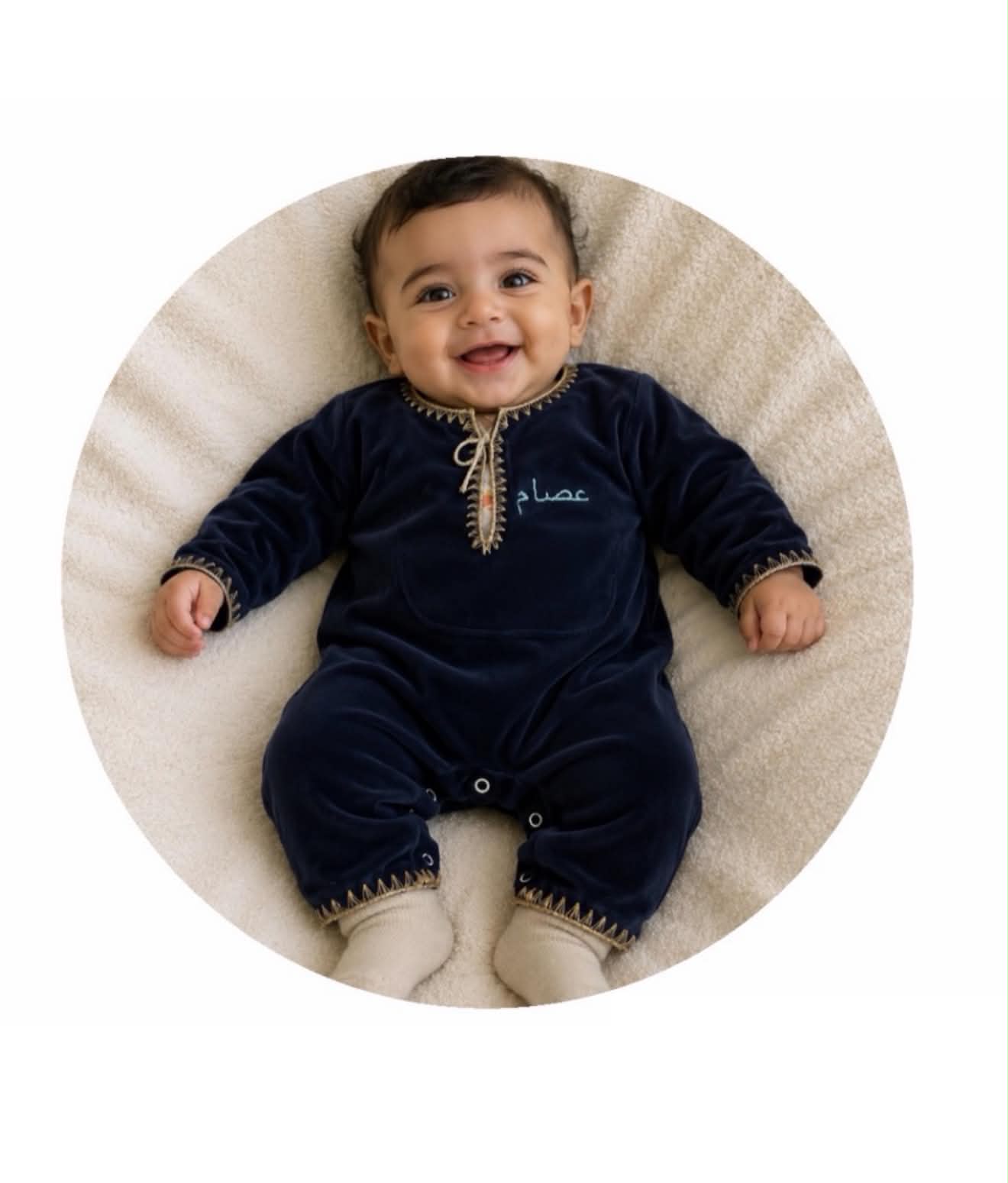 Qamis Grenouillère  bébé  Qamis en velours